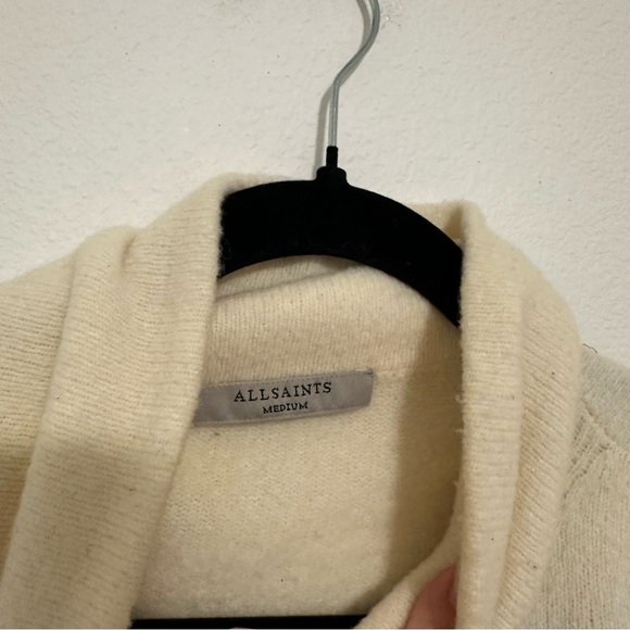All Saints Lock Roll Neck Relaxed Fit Sweater Chalk White Size Medium Women’s - Picture 7 of 13